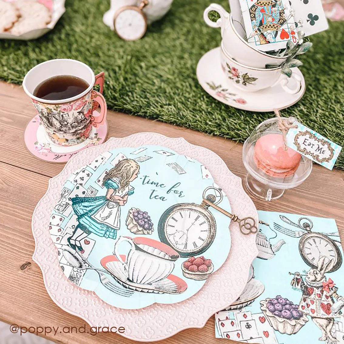 Blue Alice in Wonderland Cocktail Napkin - 20 Pack - Anilas UK