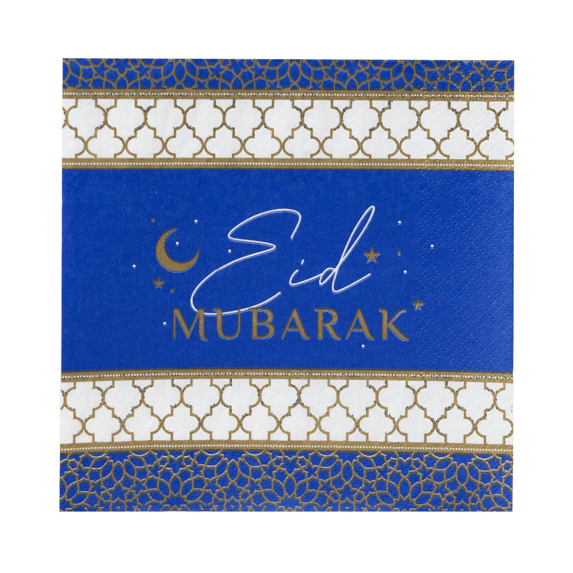 Navy & Gold Eid Mubarak Paper Napkins - 20 Pack - Anilas UK