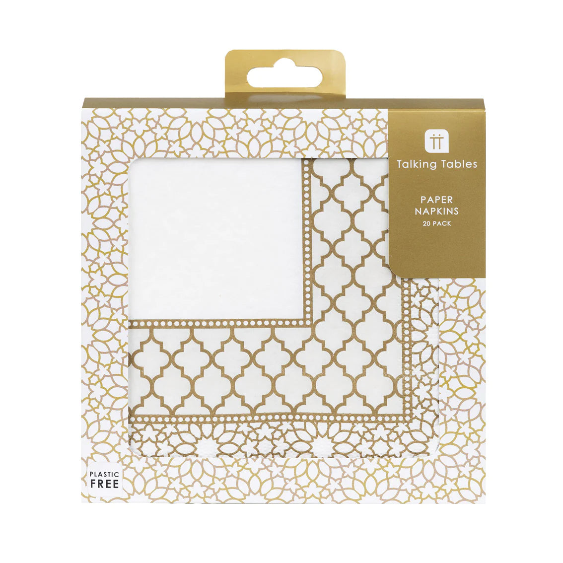 Gold & White Mosaic Paper Napkins - 20 Pack - Anilas UK