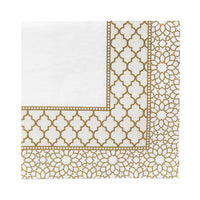 
              Gold & White Mosaic Paper Napkins - 20 Pack - Anilas UK
            
