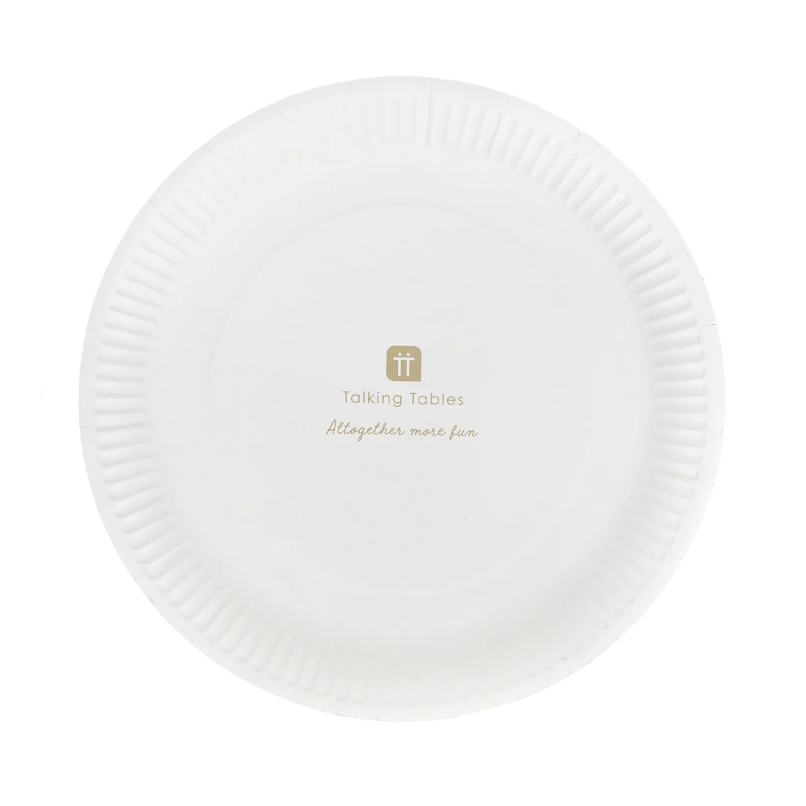 Gold & White Paper Plates - 10 Pack - Anilas UK