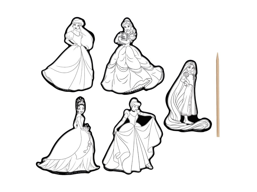 Disney Princess Scratch Art Stickers with 5 Princesses– Kids’ Craft - Anilas UK