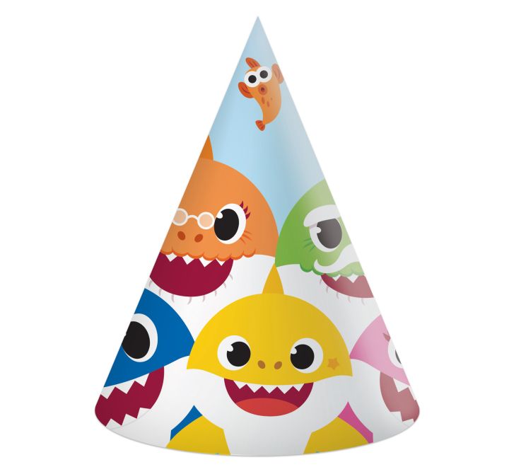 Baby Shark Party Hats (Pack of 6) - Anilas UK