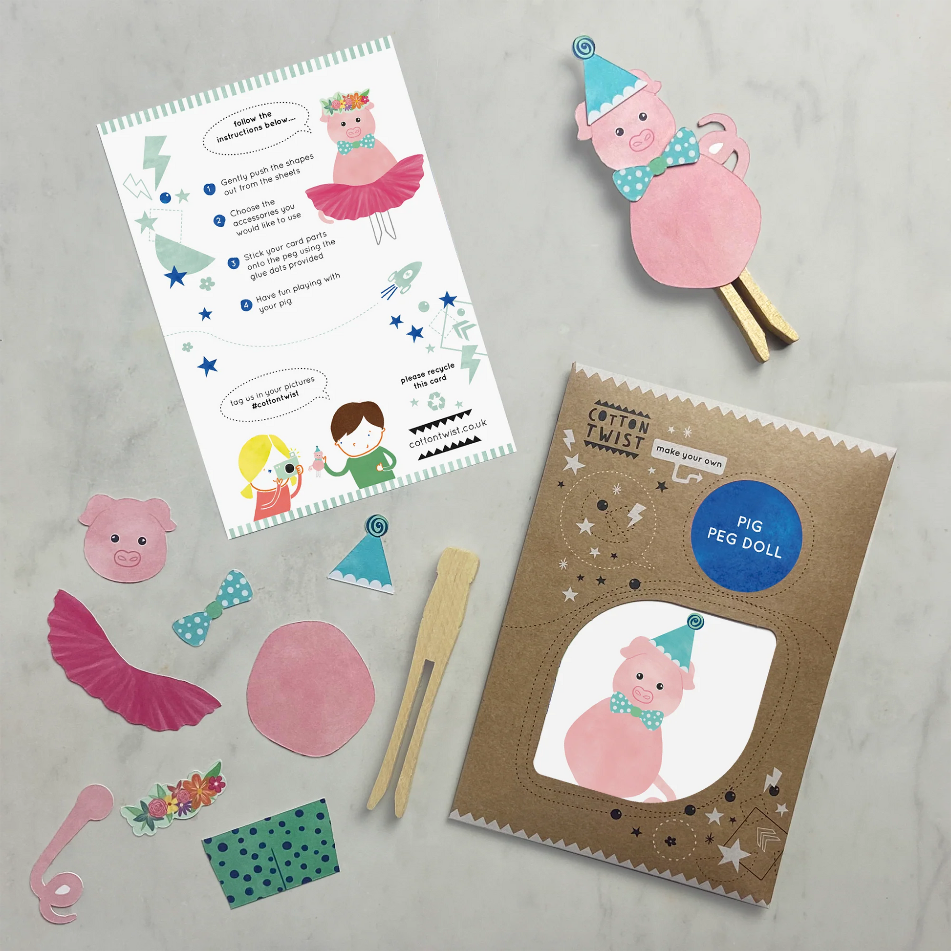 Make Your Own Pig Peg Doll - Anilas UK