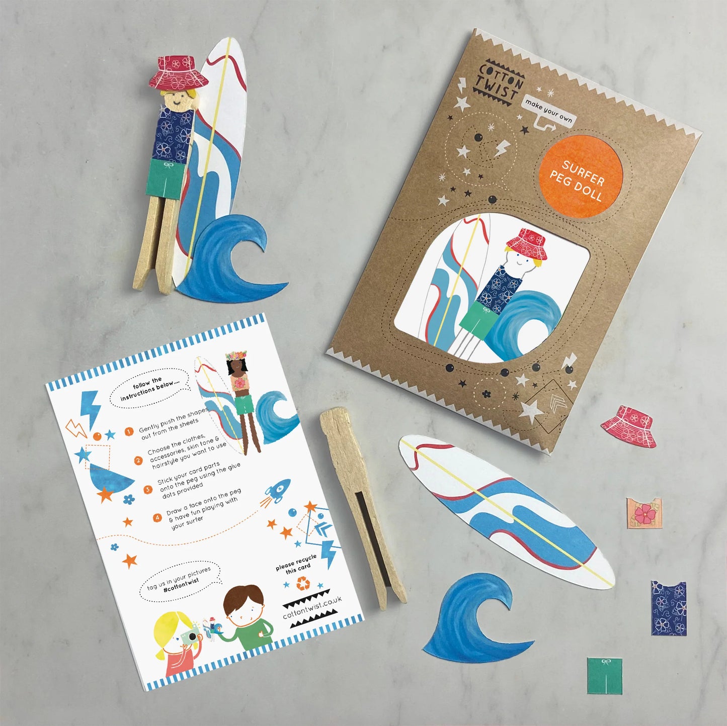 Make Your Own Surfer Peg Doll - Anilas UK