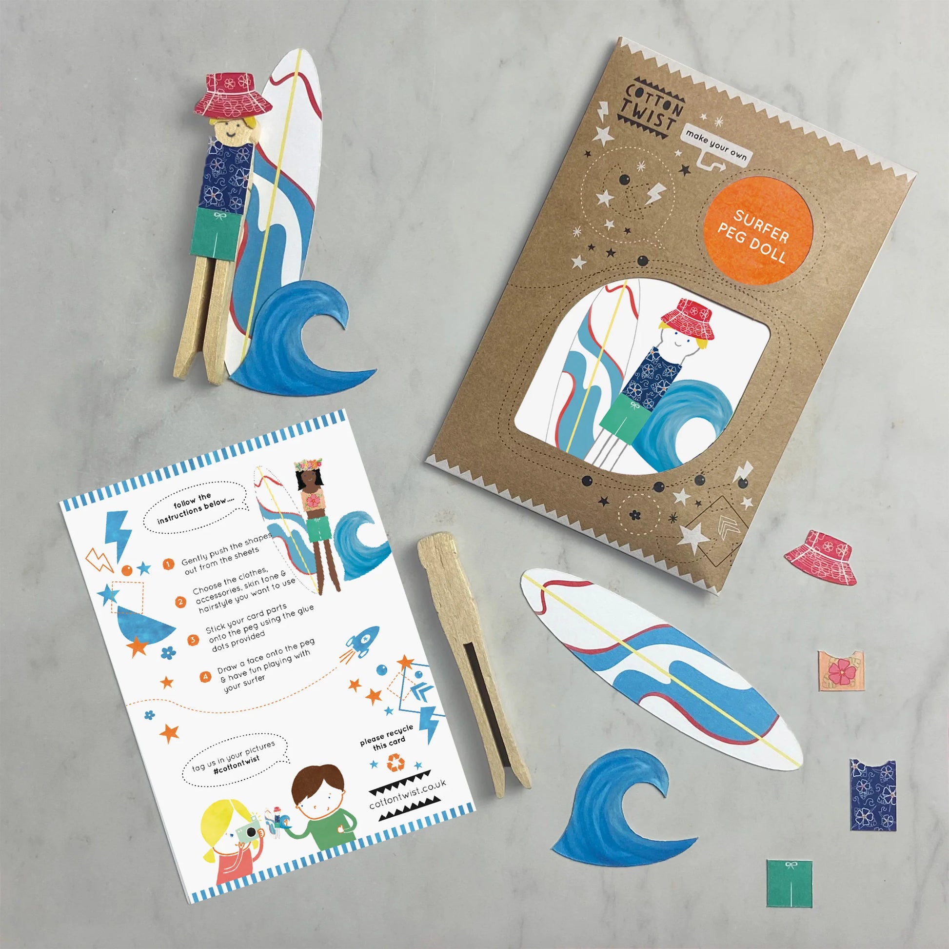 Make Your Own Surfer Peg Doll - Anilas UK