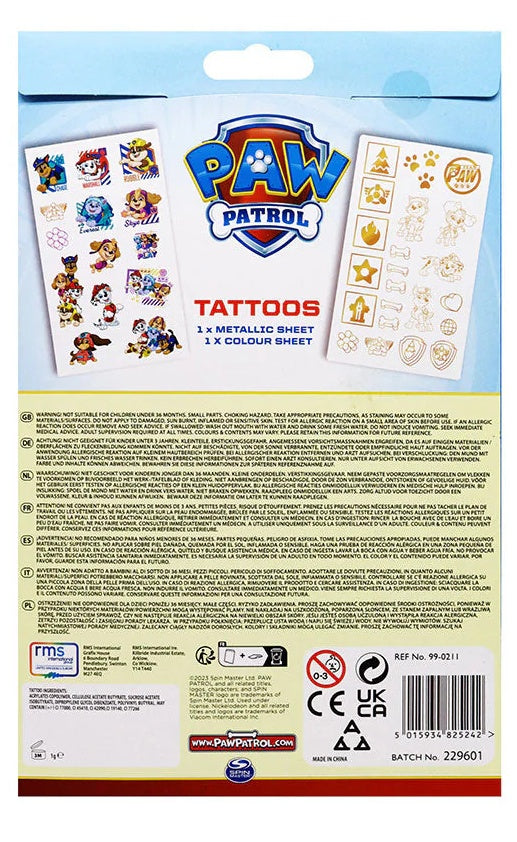 Paw Patrol Tattoos - Anilas UK
