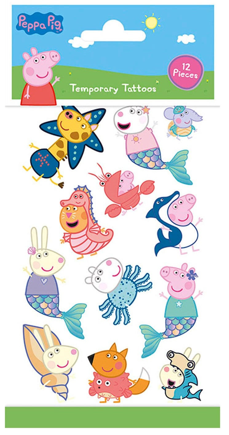 Peppa Pig Temporary Tattoos - Anilas UK