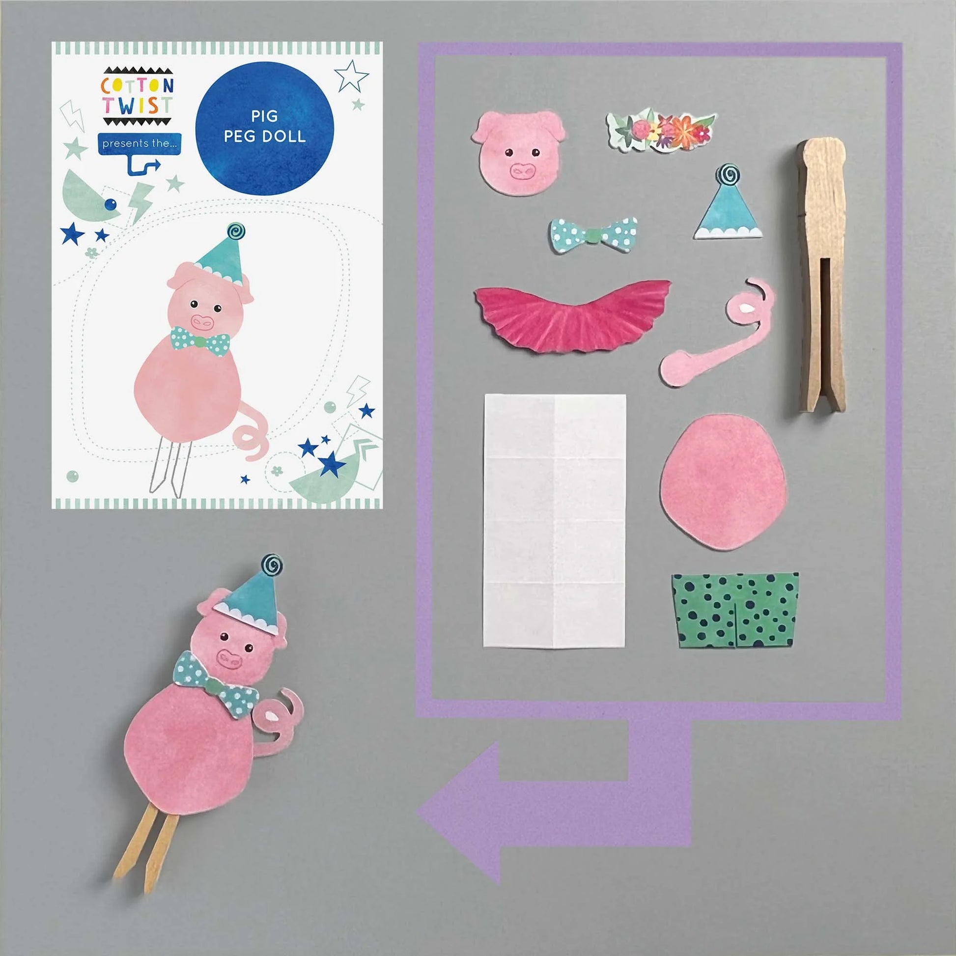 Make Your Own Pig Peg Doll - Anilas UK
