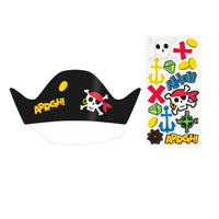 Ahoy Pirate Party Hats with Stickers (Pack of 8) - Anilas UK