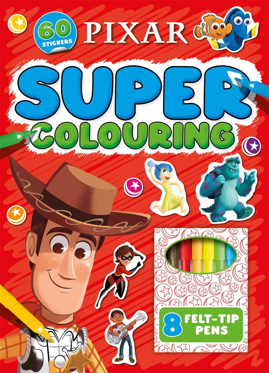Pixar: Super Colouring Book (including 8 felt-tip pens) - Anilas UK