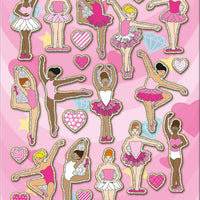 Ballet Dancers Sparkle Stickers Sheet - Anilas UK