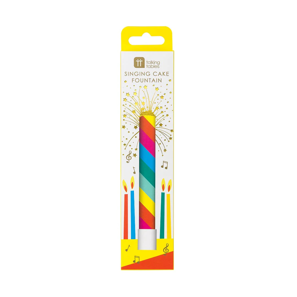 Birthday Brights Rainbow Singing Cake Fountain - Anilas UK
