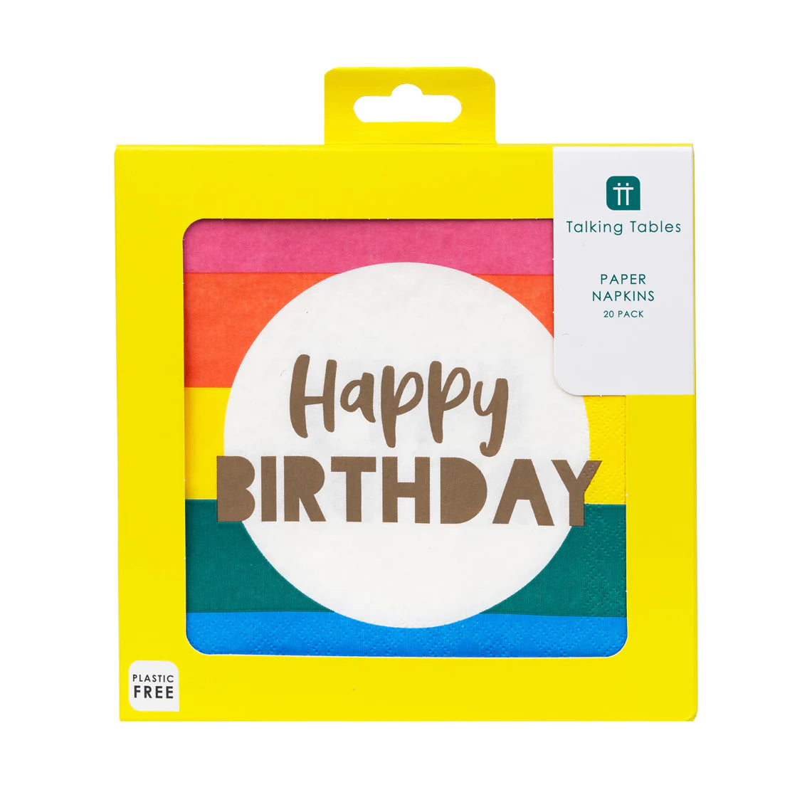 Rainbow 'Happy Birthday' Recyclable Napkins - 20 Pack - Anilas UK