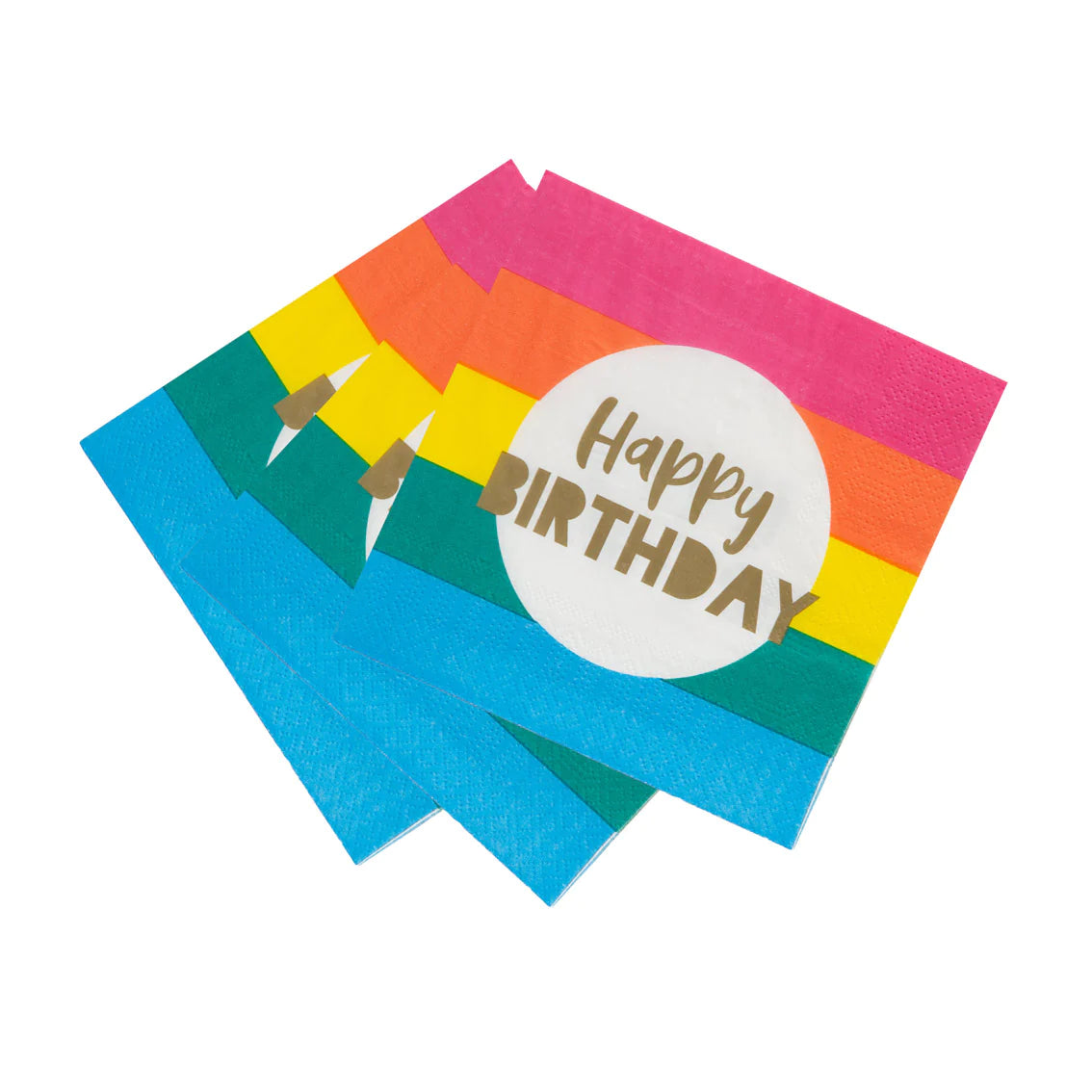 Rainbow 'Happy Birthday' Recyclable Napkins - 20 Pack - Anilas UK