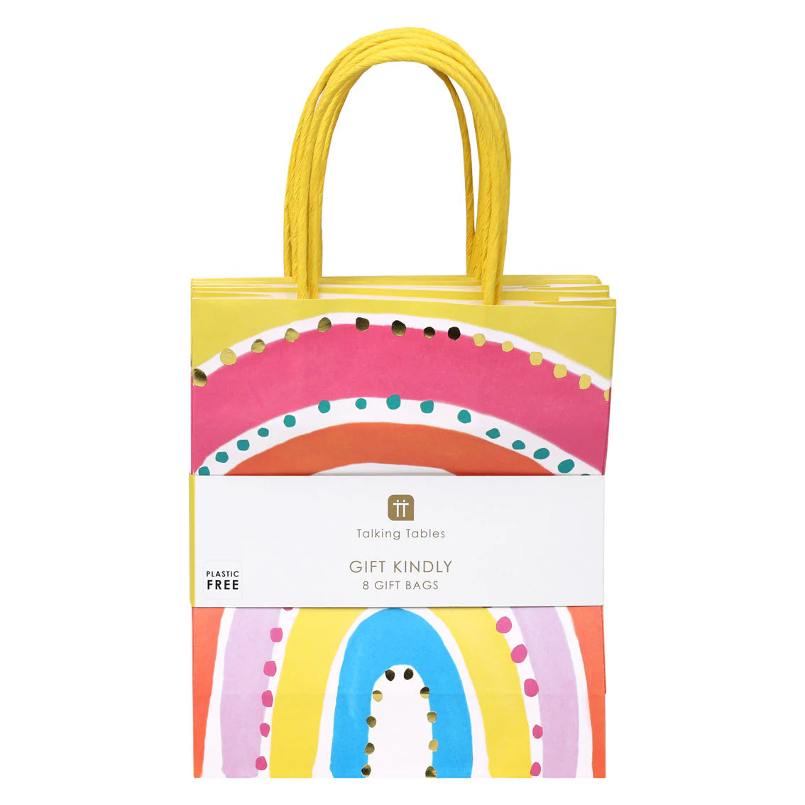 Rainbow Paper Gift Bags - 8 Pack - Anilas UK