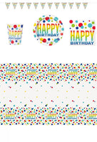 
              Rainbow Spots Happy Birthday Party Pack for 8 people - Anilas UK
            