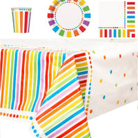 Rainbow Happy Birthday Party Pack for 8 people - Anilas UK