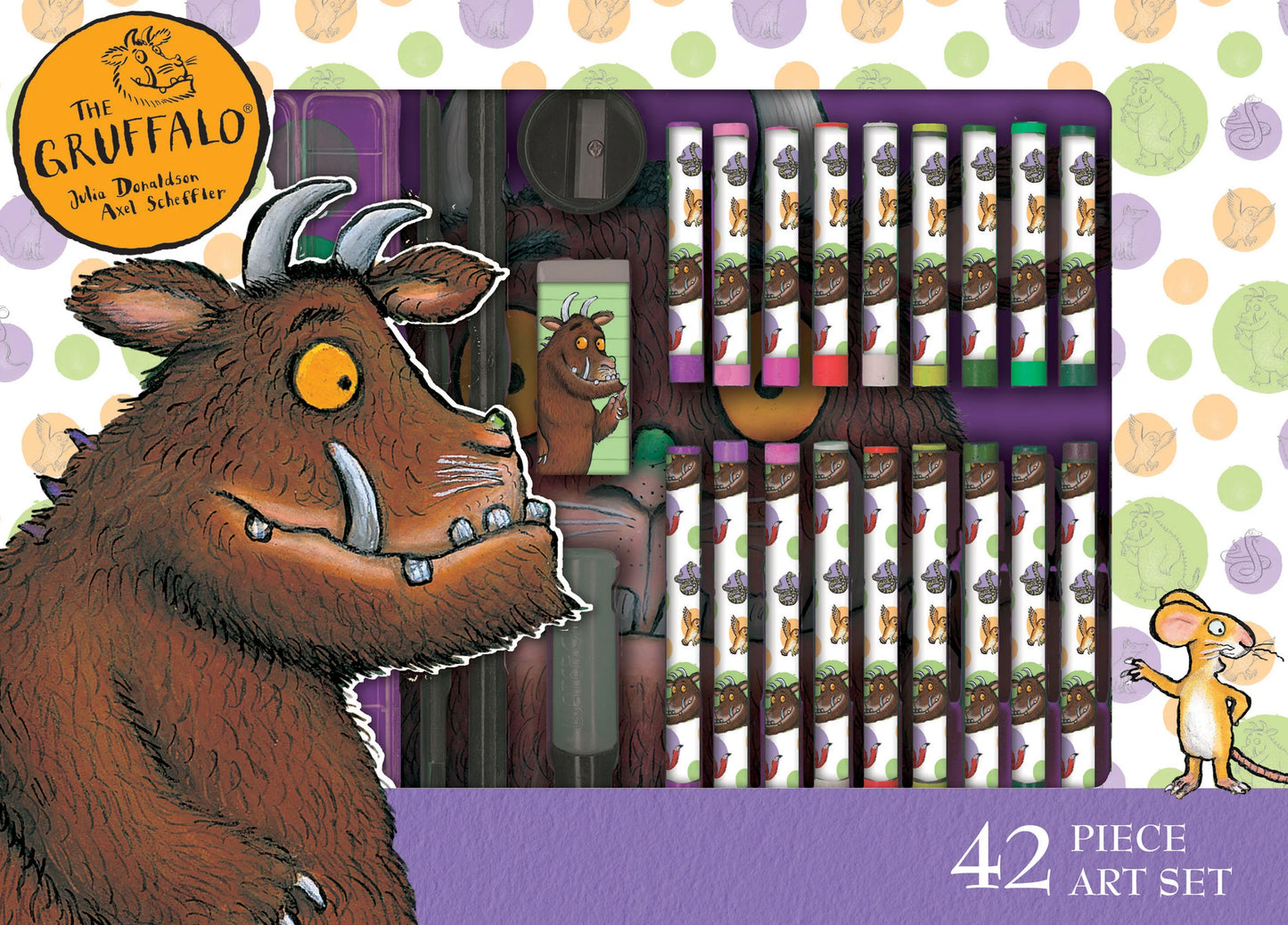 The Gruffalo Children's 42 Piece Art Set - Includes Paints and Crayons - Anilas UK