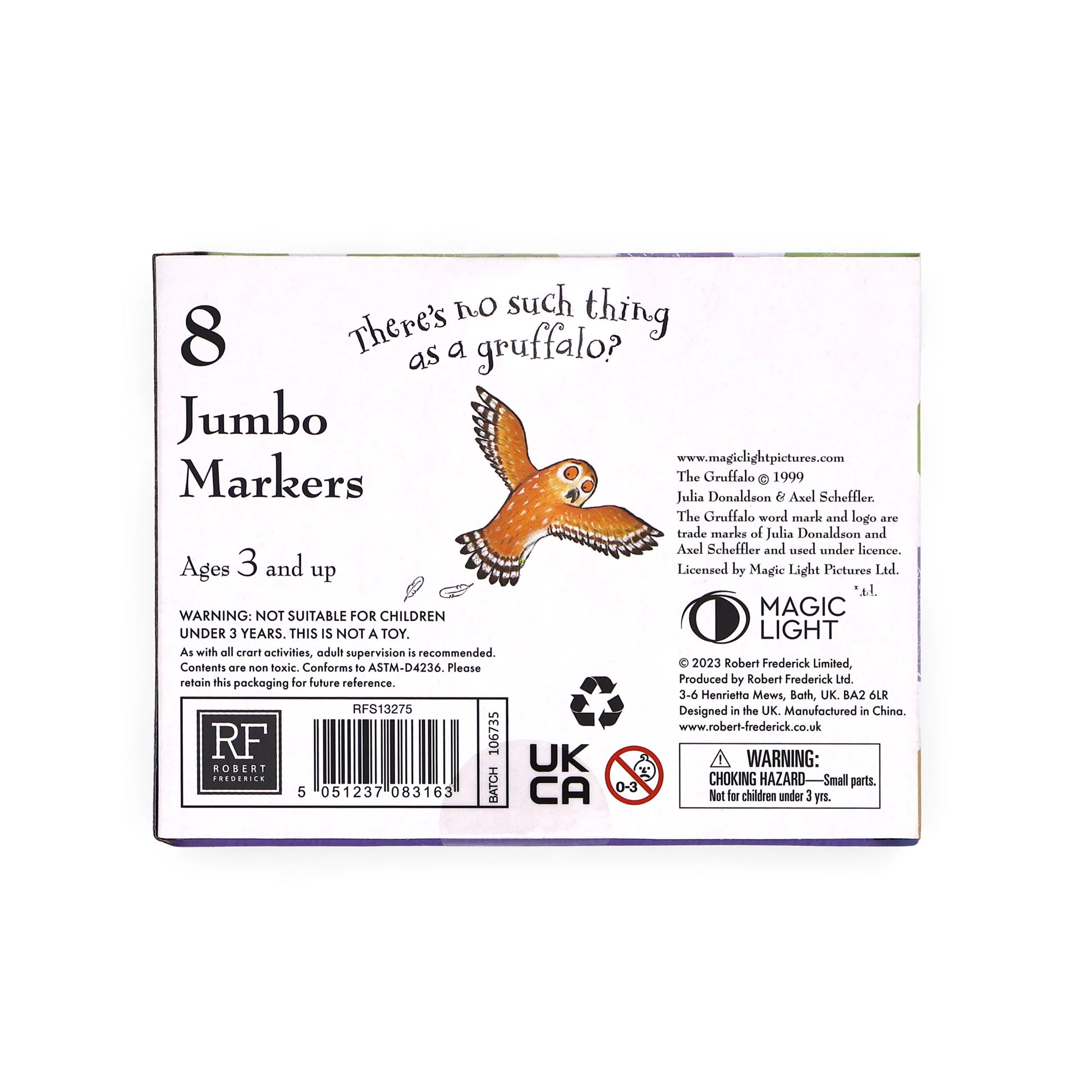 The Gruffalo Set of 8 Jumbo Marker Pens for Children - Anilas UK