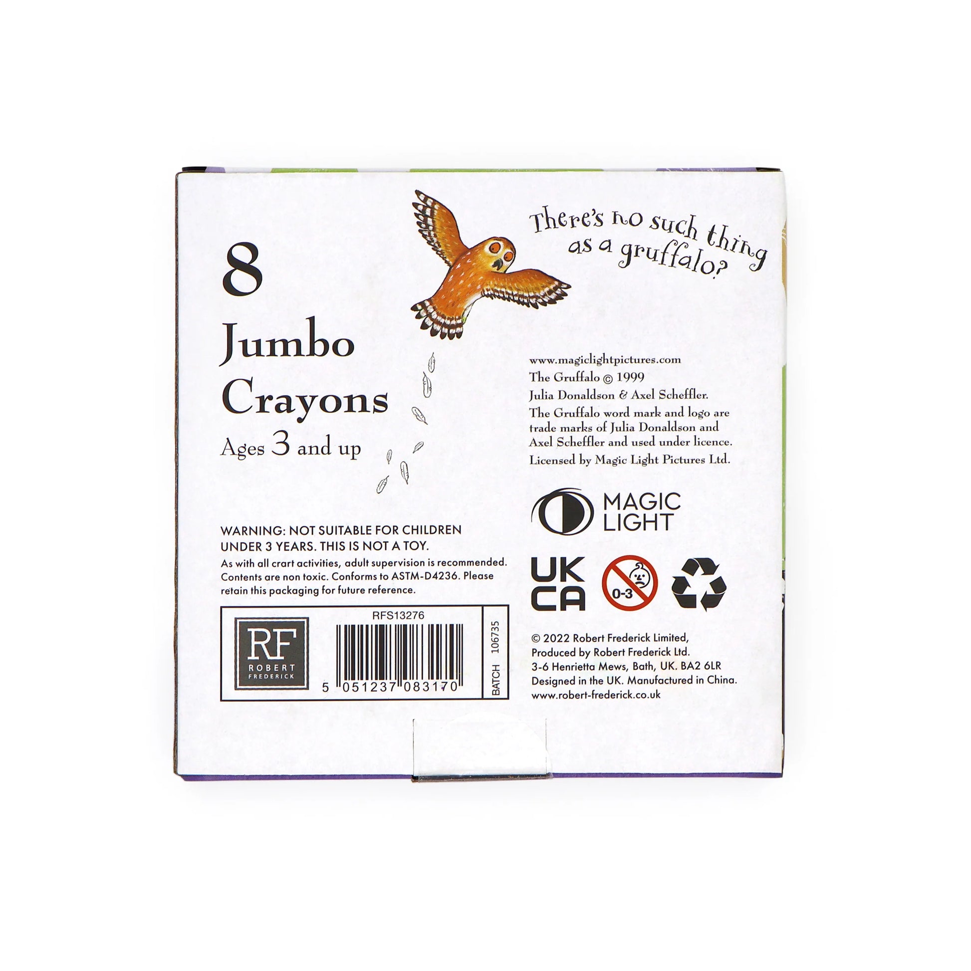 The Gruffalo Set of 8 Jumbo Crayons - Anilas UK