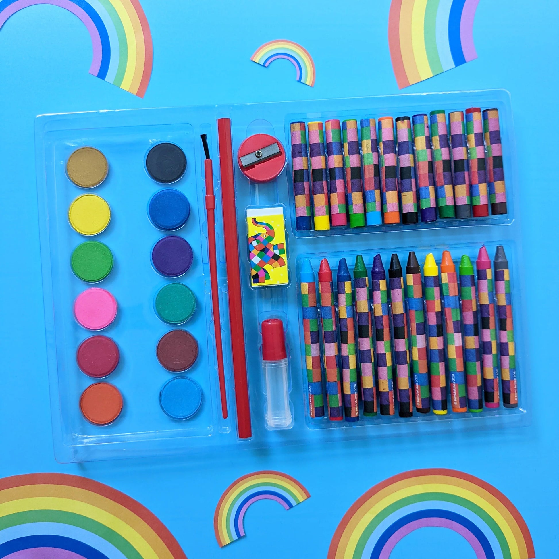 Elmer Children's 42 Piece Art Set - Includes Paints and Crayons - Anilas UK