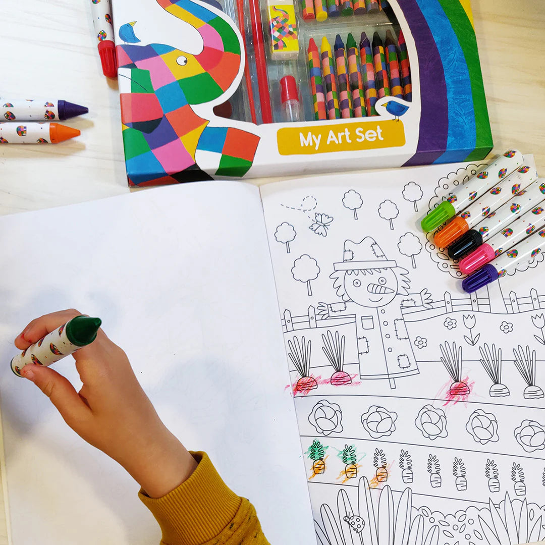 Elmer Children's 42 Piece Art Set - Includes Paints and Crayons - Anilas UK