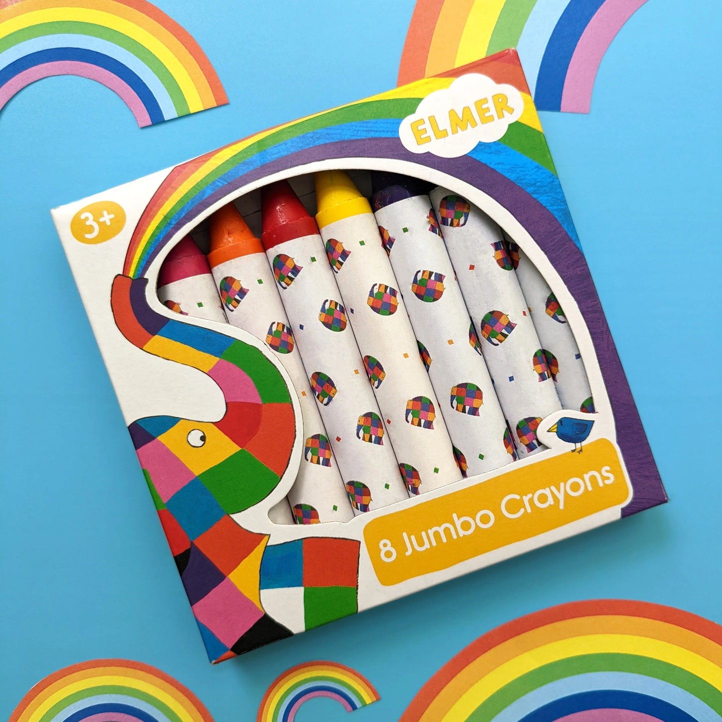 Elmer Set of 8 Jumbo Crayons for Children - Anilas UK