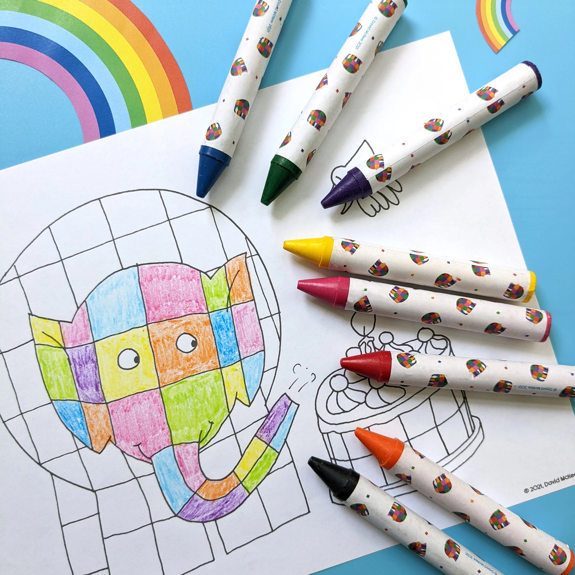 Elmer Set of 8 Jumbo Crayons for Children - Anilas UK