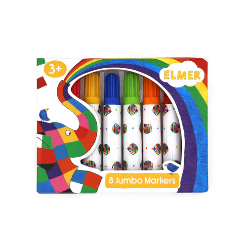 Elmer Set of 8 Jumbo Marker Pens for Children - Anilas UK