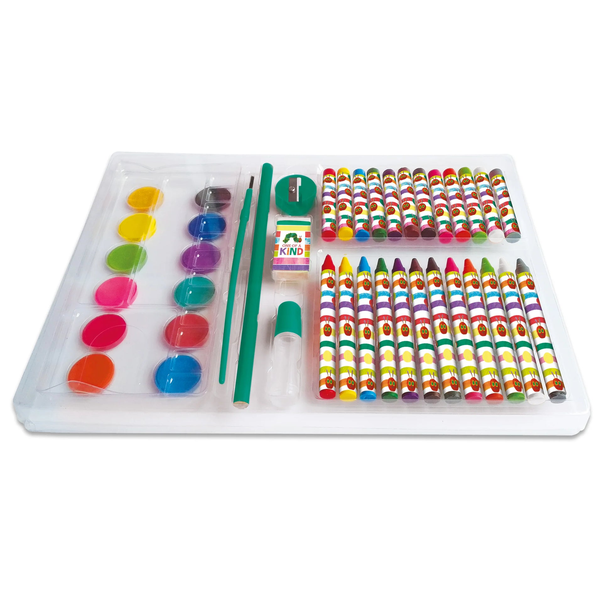 The Very Hungry Caterpillar Children's 42 Piece Art Set - Includes Paints and Crayons - Anilas UK