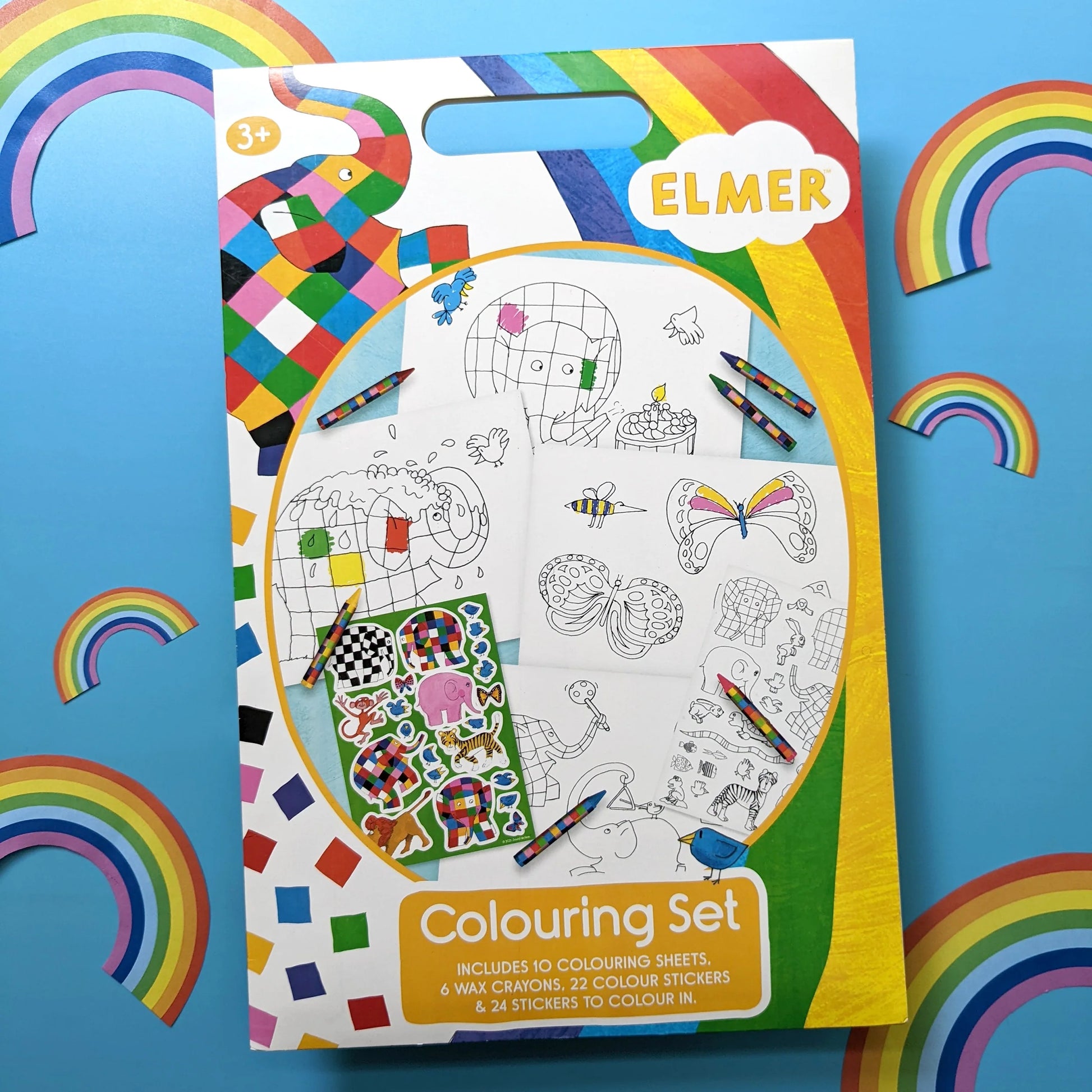 Elmer Children's Colouring Set - Includes Crayons and Stickers - Anilas UK