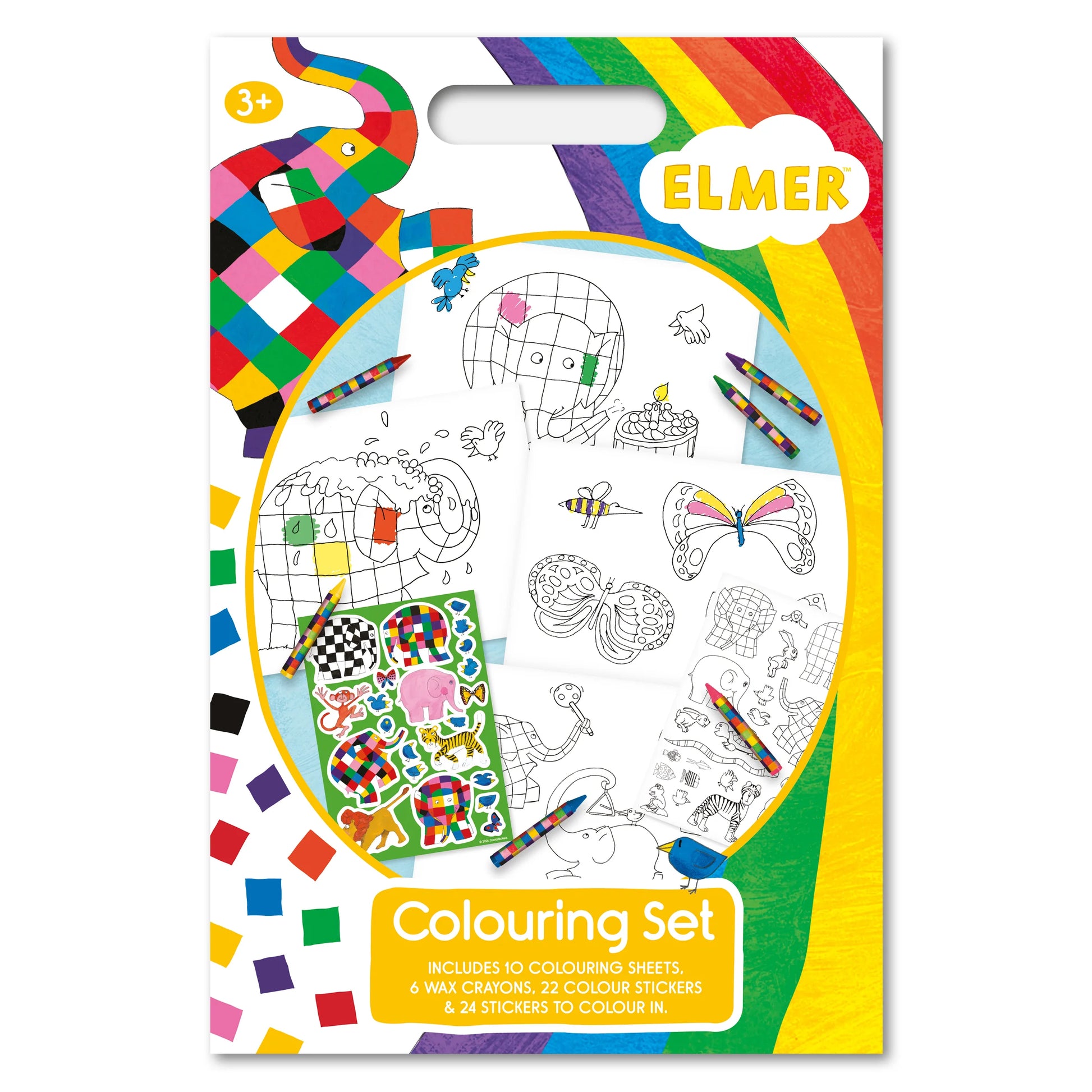 Elmer Children's Colouring Set - Includes Crayons and Stickers - Anilas UK