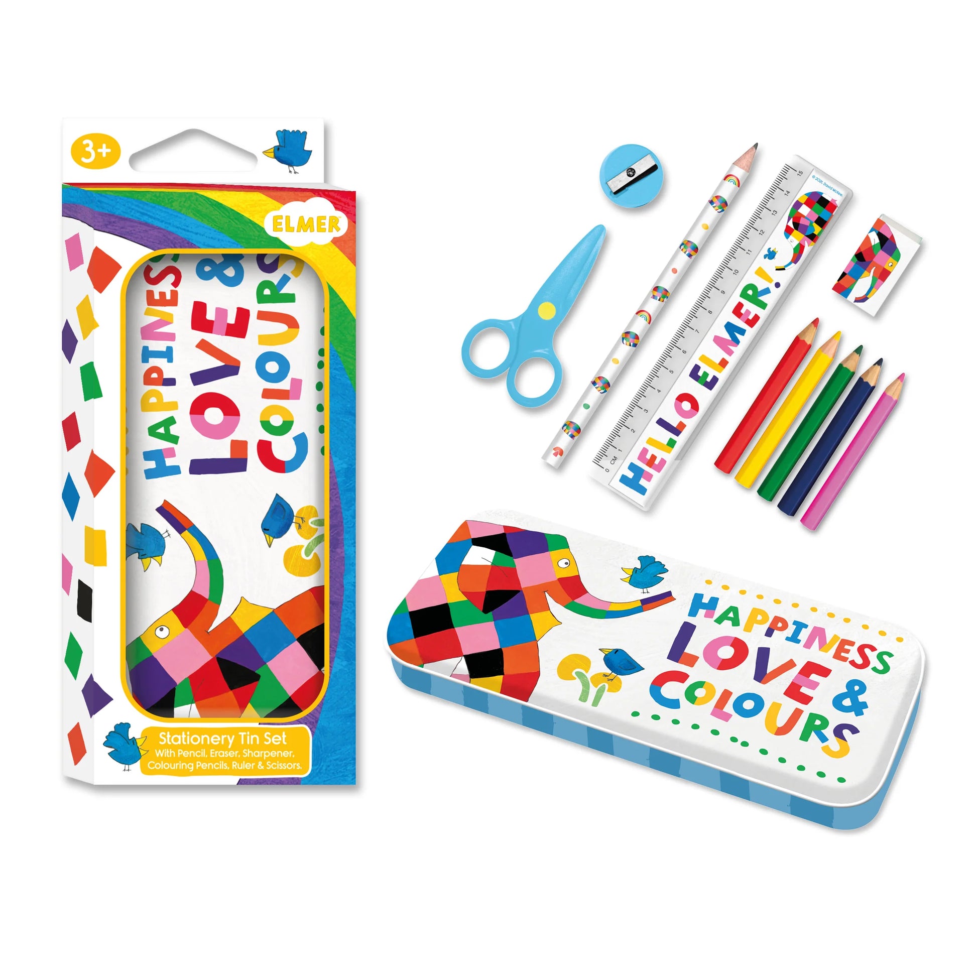Elmer Children’s Stationery Tin Set - First School Stationery Set For Ages 3 and Upward - Anilas UK