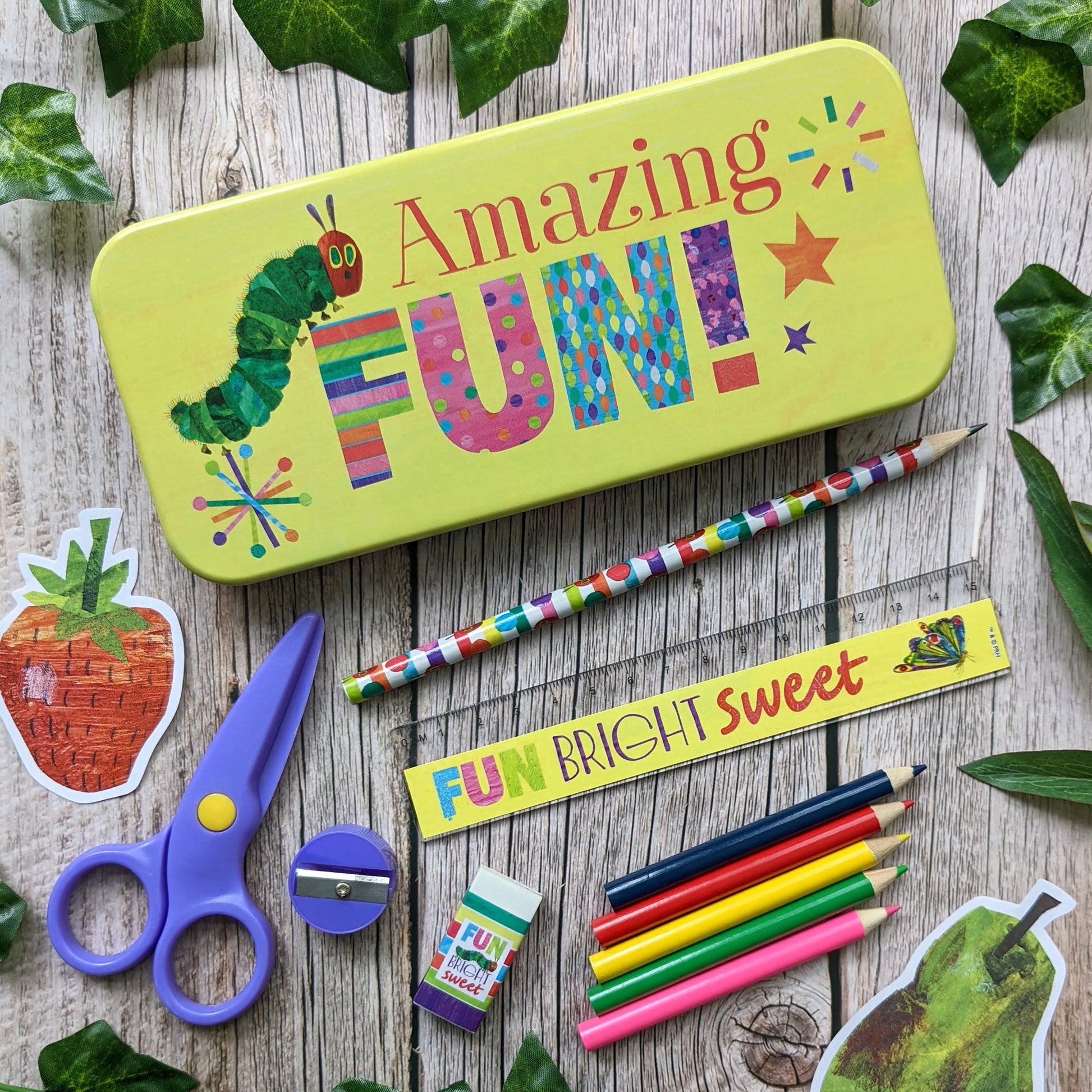 The Very Hungry Caterpillar Children’s Stationery Tin Set - First School Stationery Set For Ages 3 and Upward - Anilas UK