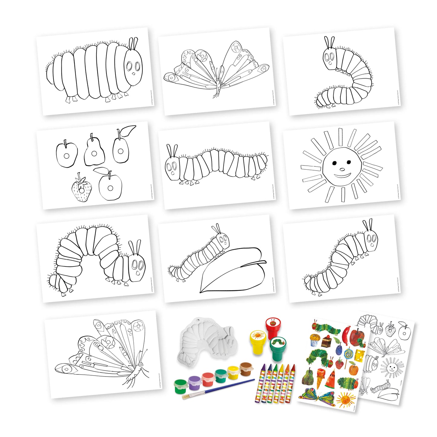 The Very Hungry Caterpillar Children's Art Activity Set - Includes Paints, Crayons and Stickers - Anilas UK