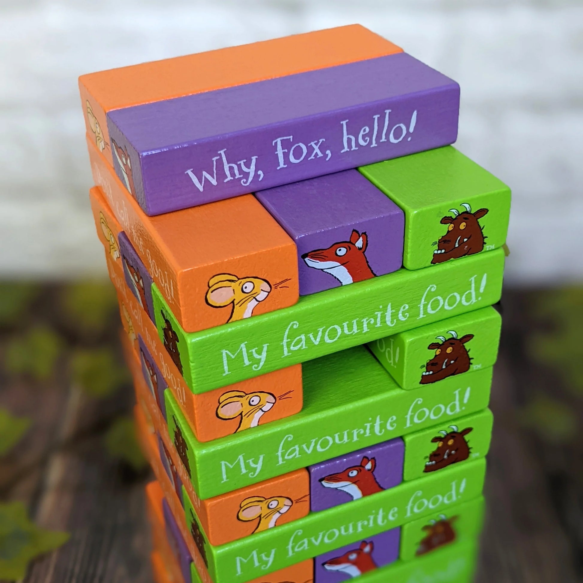 The Gruffalo Tumble Tower Game - Wooden Set With Dice - Anilas UK