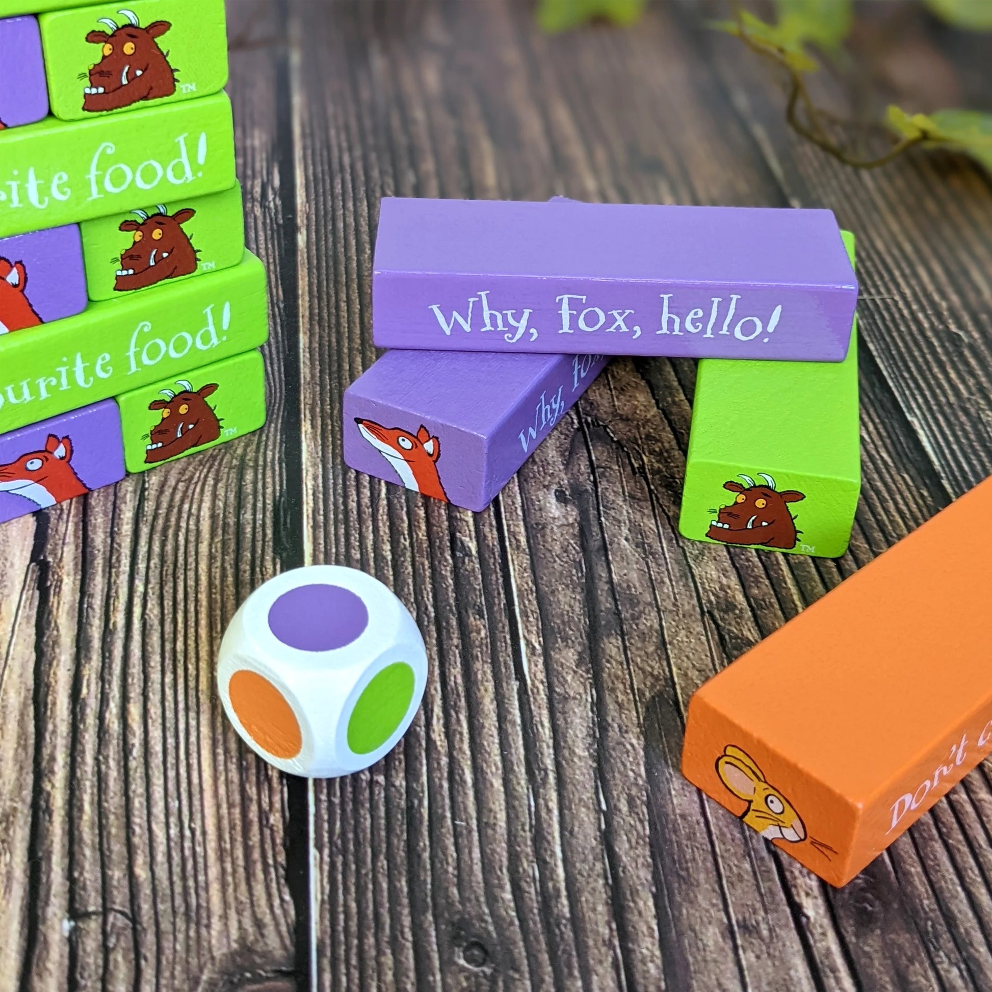 The Gruffalo Tumble Tower Game - Wooden Set With Dice - Anilas UK