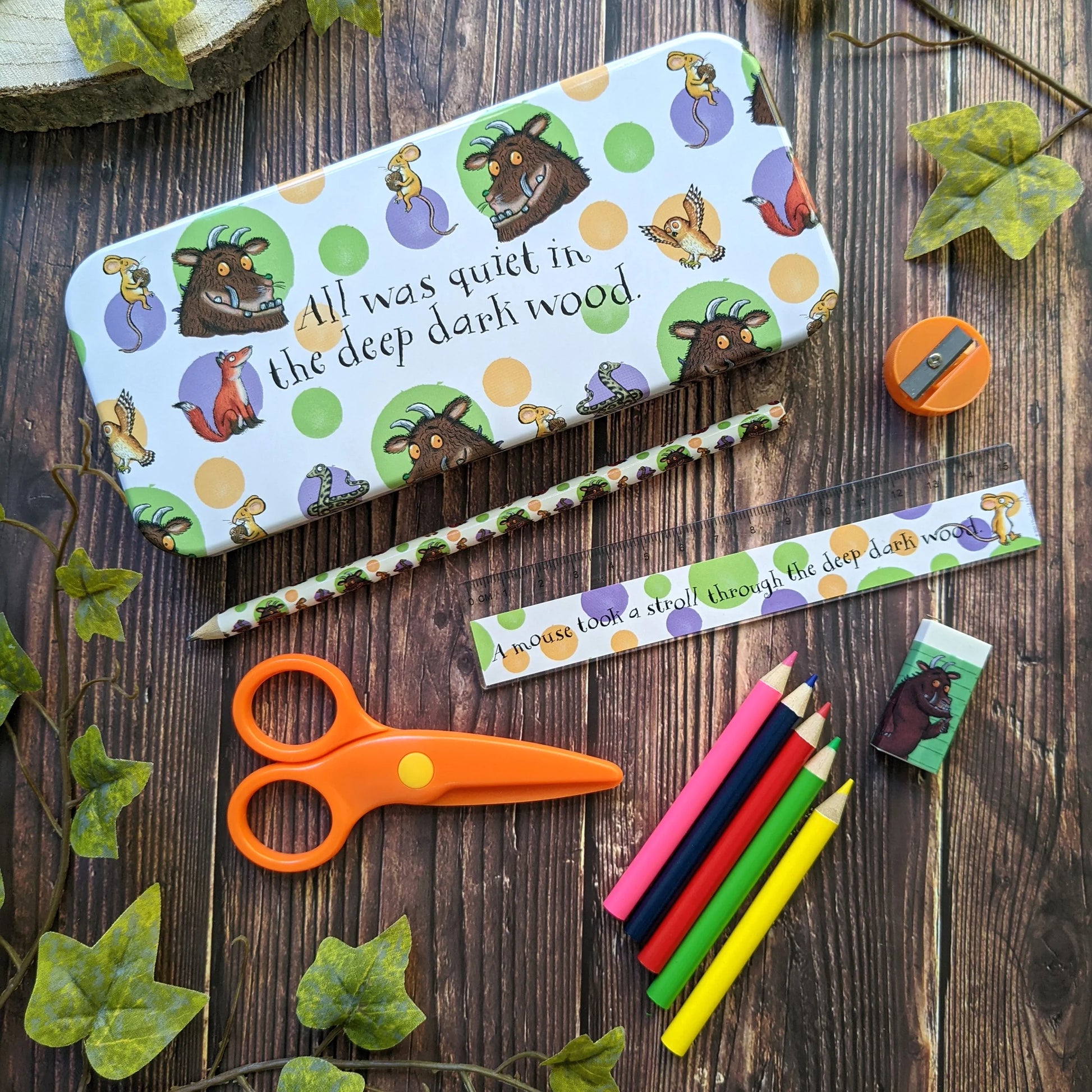 The Gruffalo Children’s Stationery Tin Set - First School Stationery Set - Anilas UK
