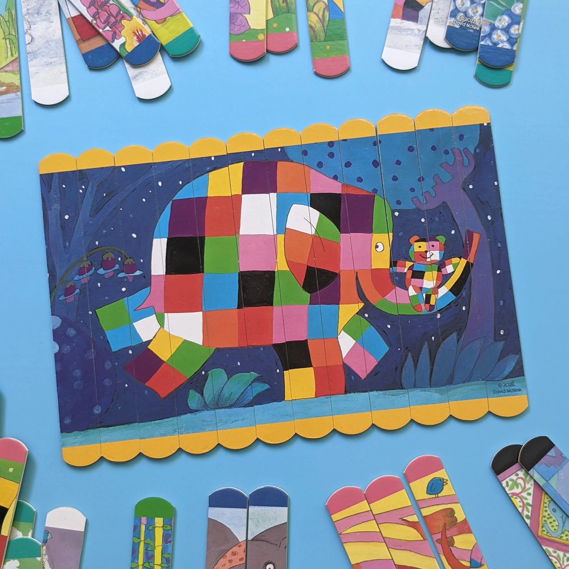 Elmer Lolly Stick Puzzle - Create 5 Double-Sided Puzzles - Anilas UK
