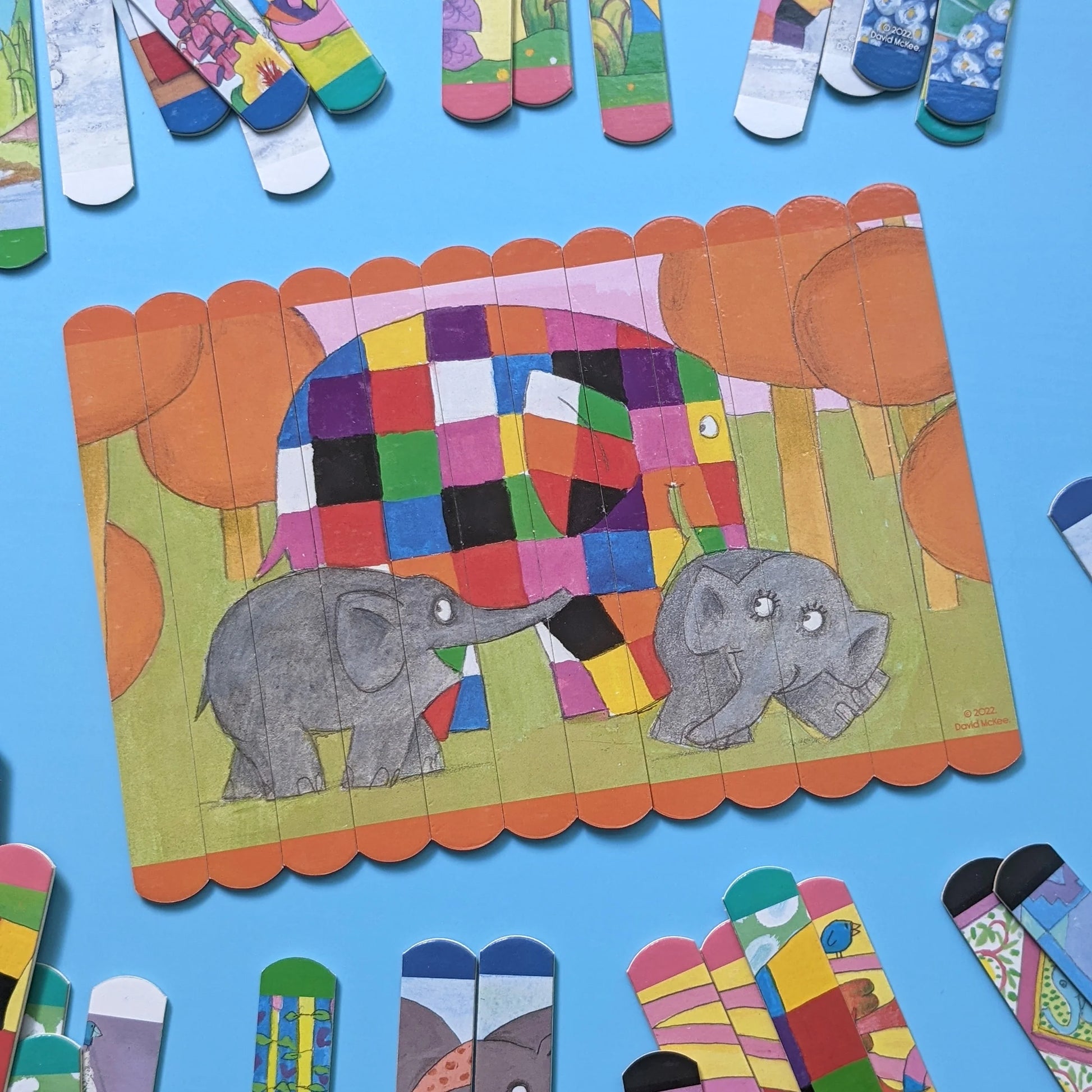 Elmer Lolly Stick Puzzle - Create 5 Double-Sided Puzzles - Anilas UK
