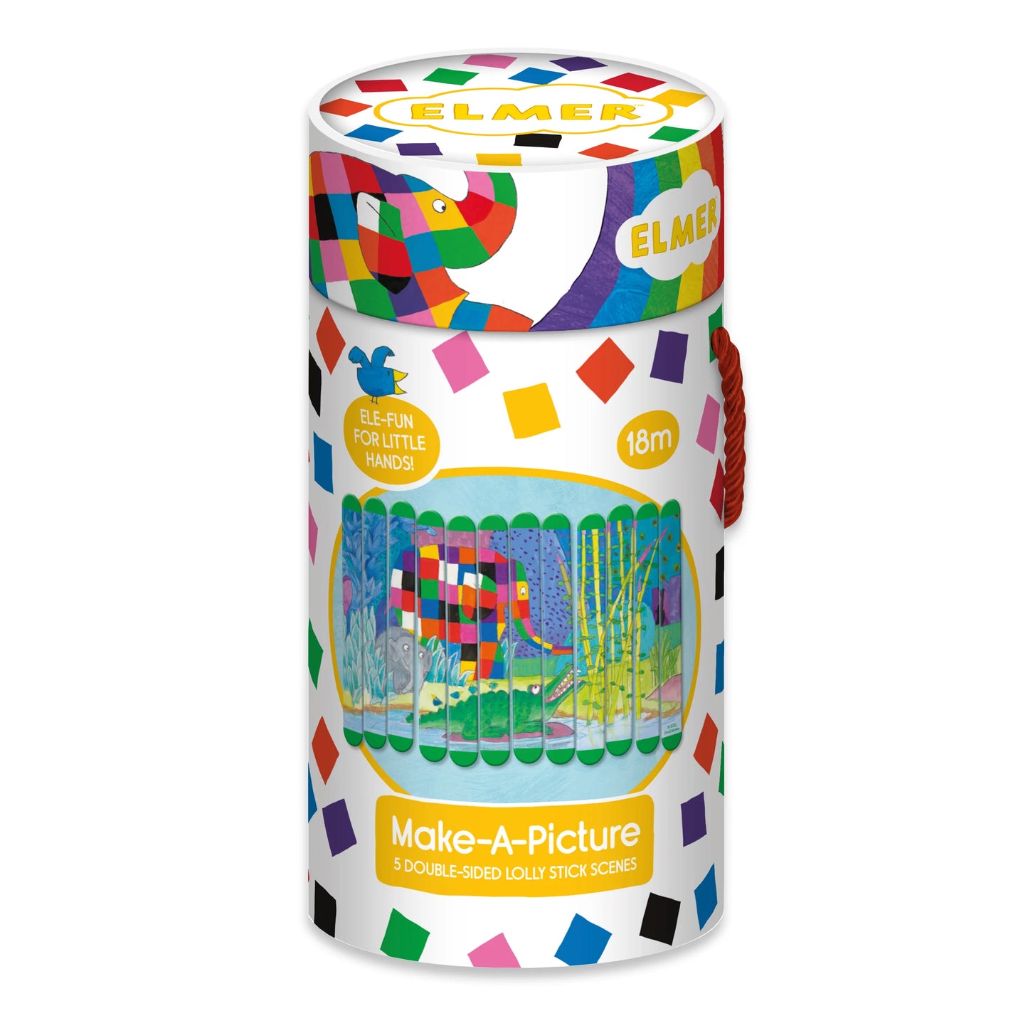 Elmer Lolly Stick Puzzle - Create 5 Double-Sided Puzzles - Anilas UK
