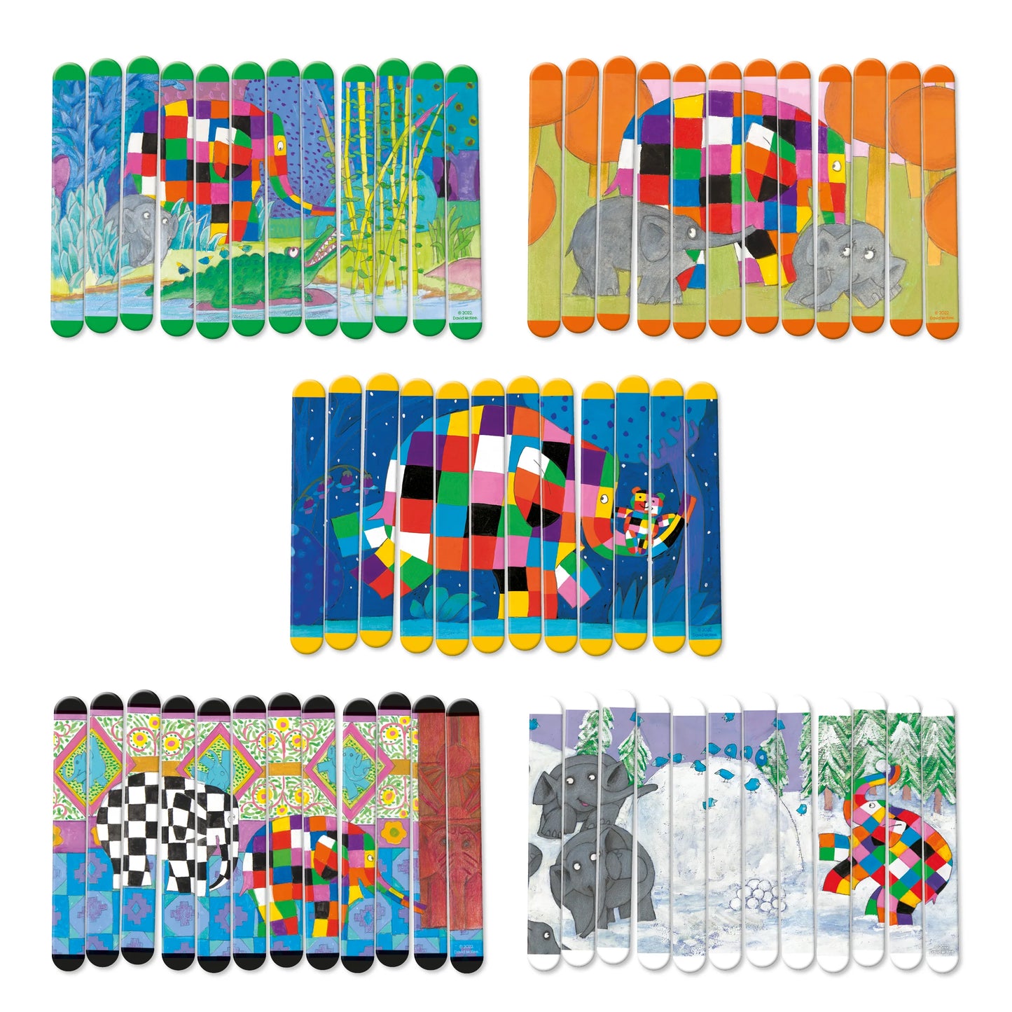Elmer Lolly Stick Puzzle - Create 5 Double-Sided Puzzles - Anilas UK
