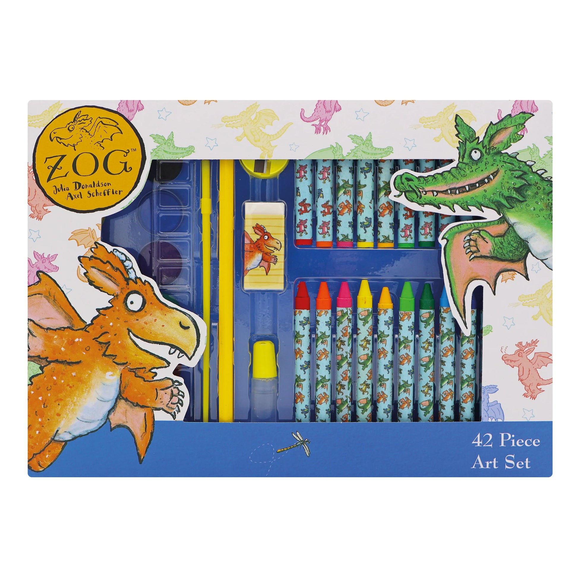 Zog Children's 42 Piece Art Set - Includes Paints and Crayons - Anilas UK