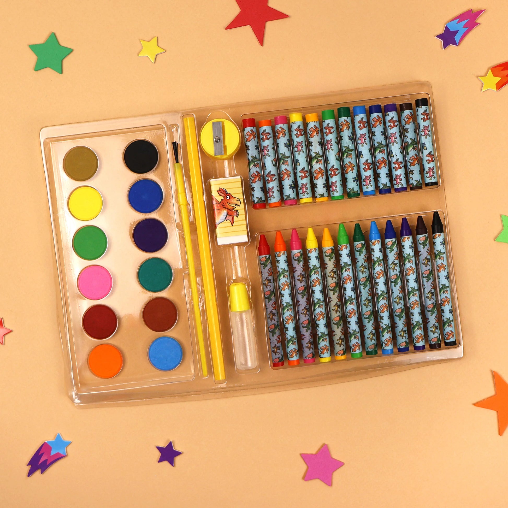 Zog Children's 42 Piece Art Set - Includes Paints and Crayons - Anilas UK