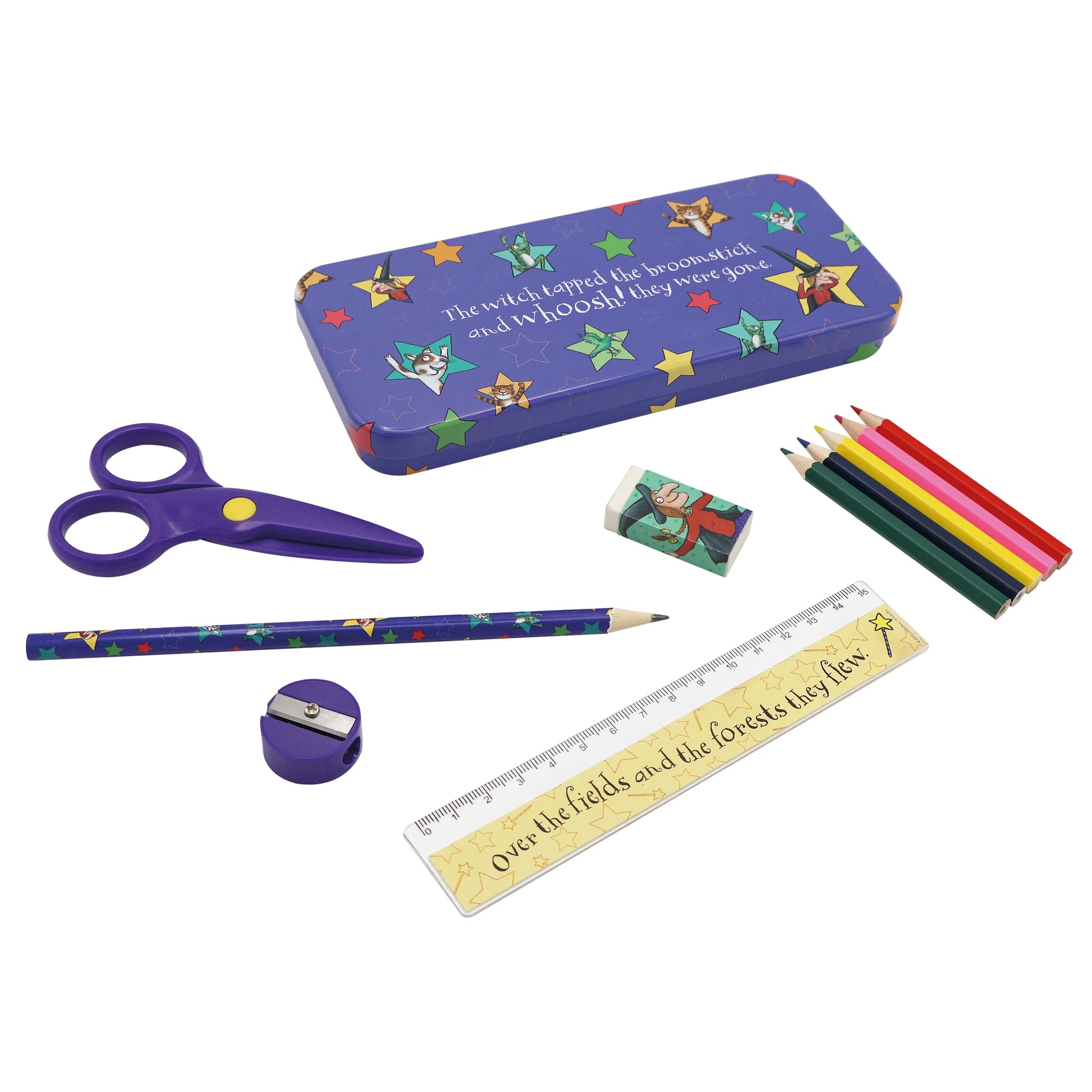 Room on the Broom Children's Stationery Tin Set - First School Stationery Set - Anilas UK