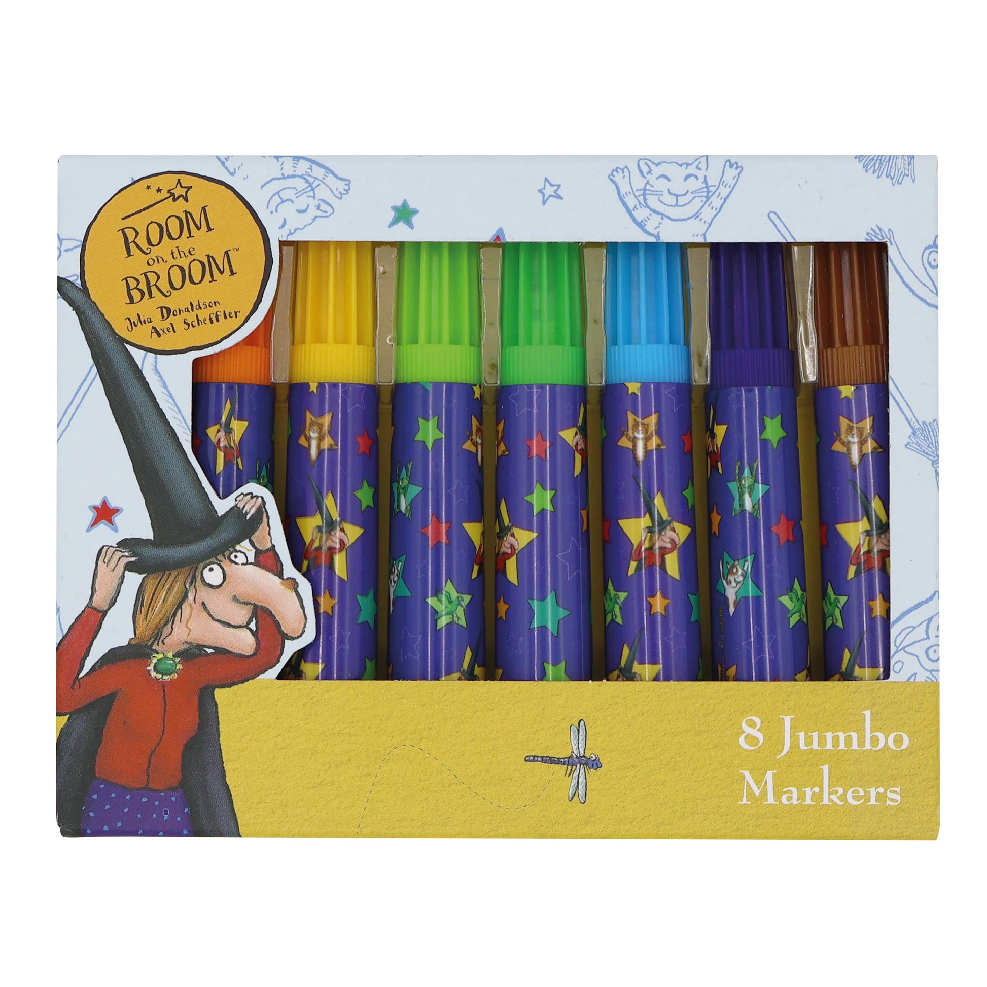 Room On The Broom Set of 8 Jumbo Marker Pens for Children - Anilas UK