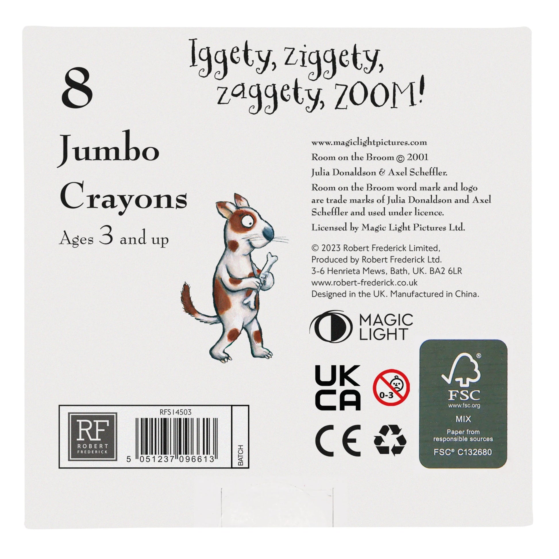 Room On The Broom Set of 8 Jumbo Crayons for Children - Anilas UK