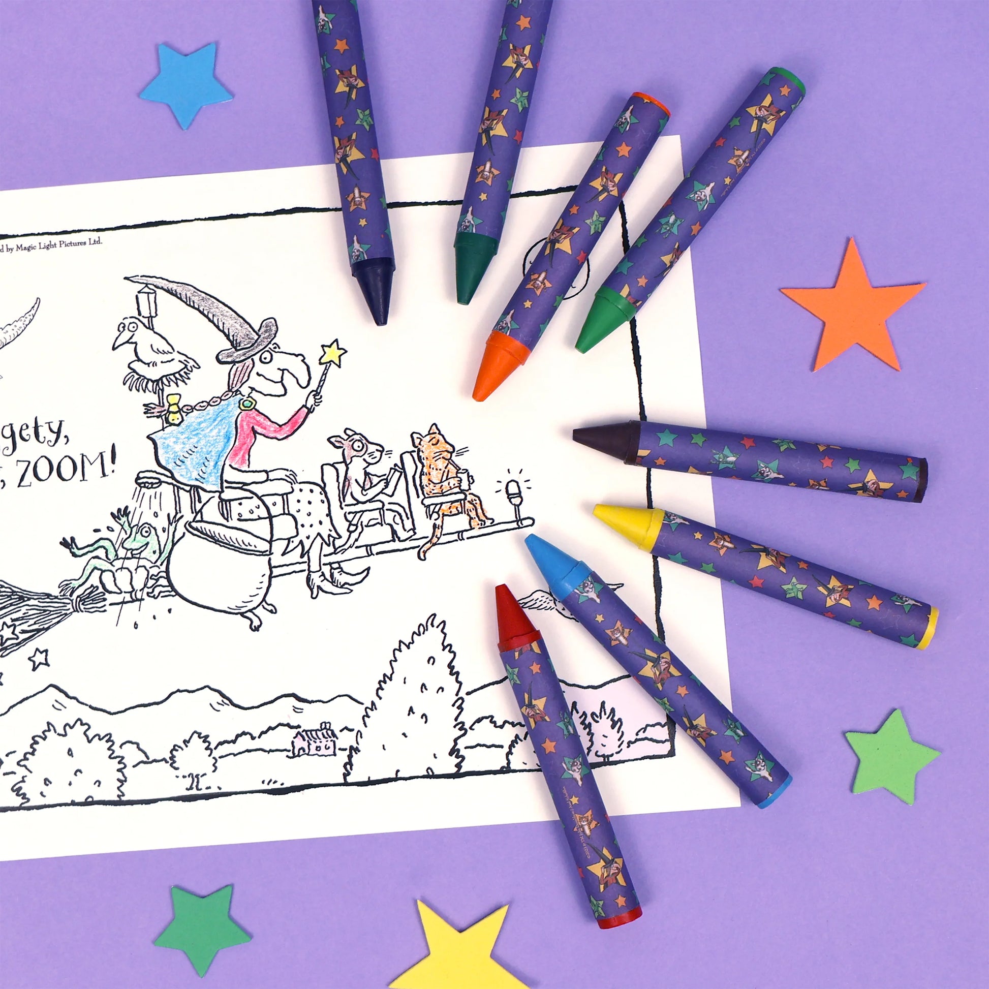 Room On The Broom Set of 8 Jumbo Crayons for Children - Anilas UK