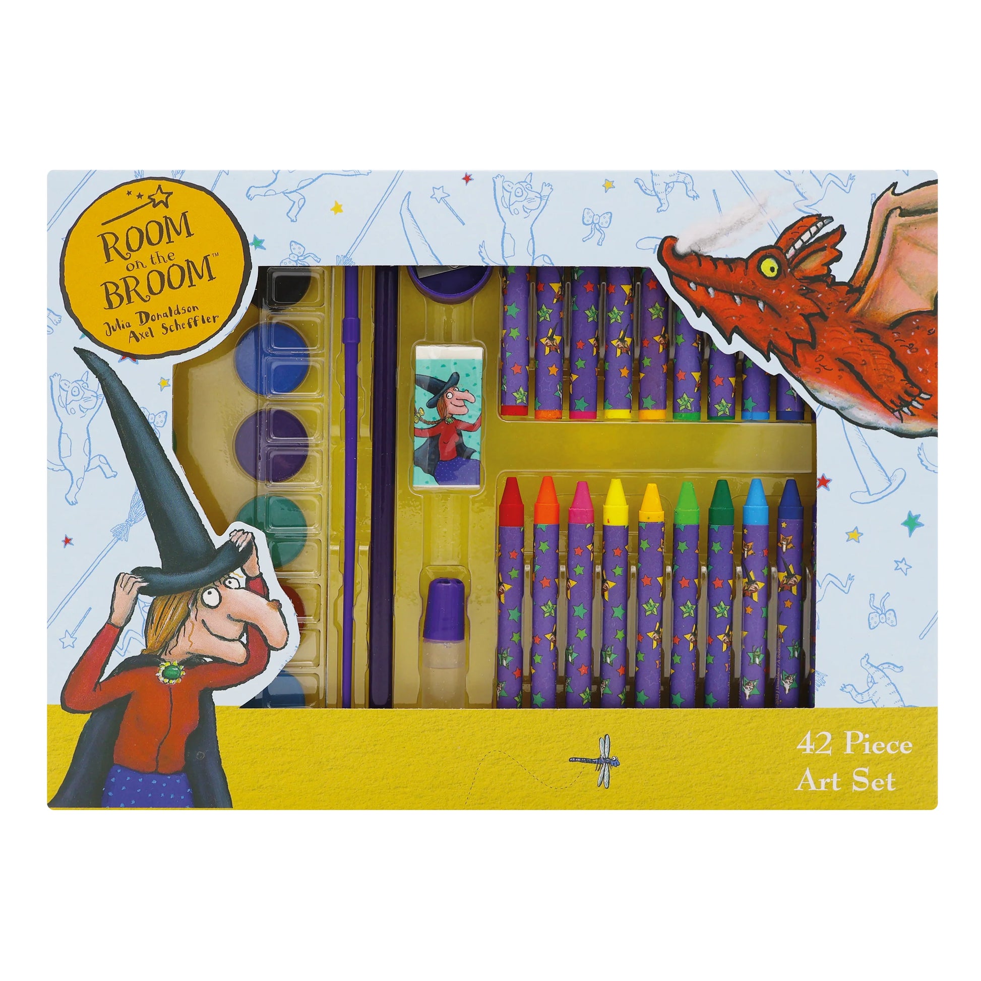 Room On The Broom Children's 42 Piece Art Set - Includes Paints and Crayons - Anilas UK